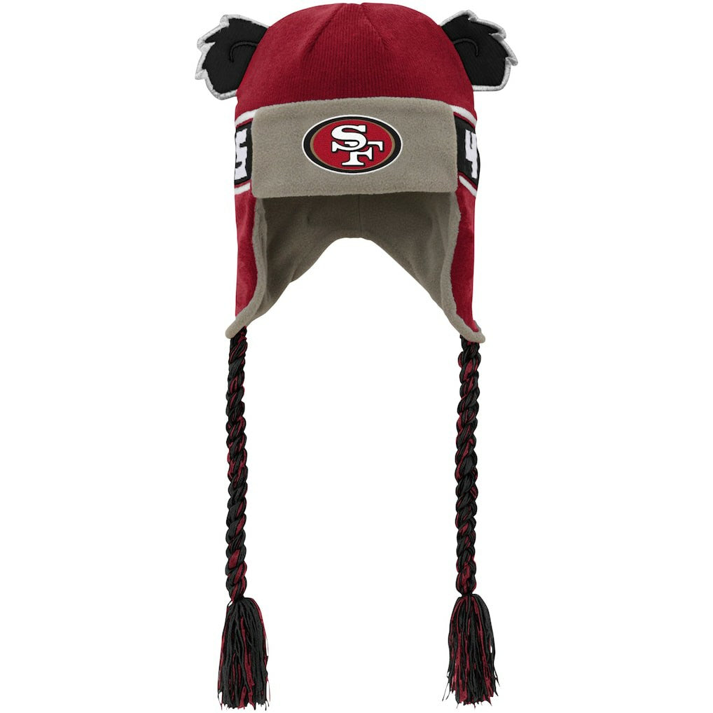 San Francisco 49ers Youth Wordmark Ears Trooper Knit Hat - Scarlet cheap