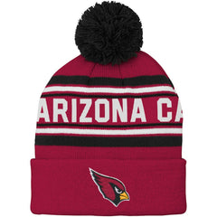 Arizona Cardinals Youth Jacquard Cuffed Knit Hat with Pom - Cardinal cheap