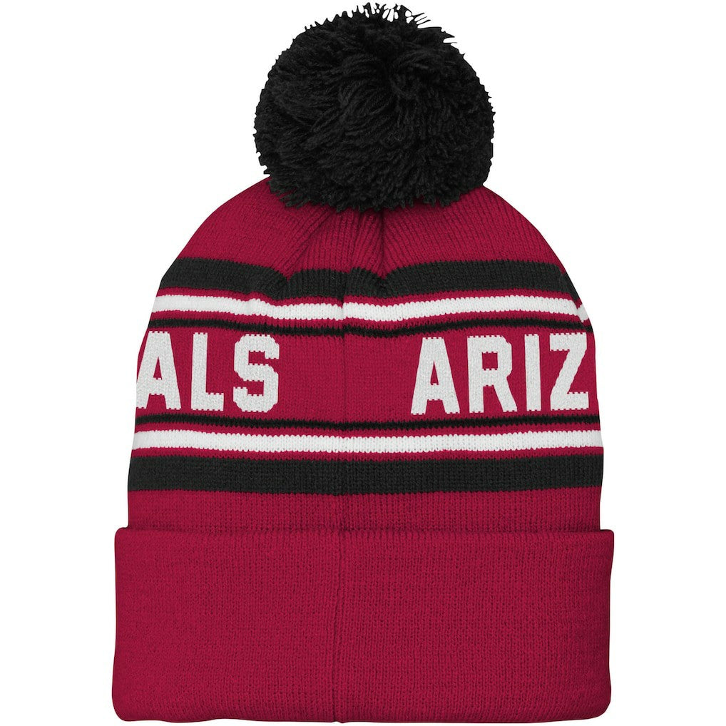 Arizona Cardinals Youth Jacquard Cuffed Knit Hat with Pom - Cardinal cheap