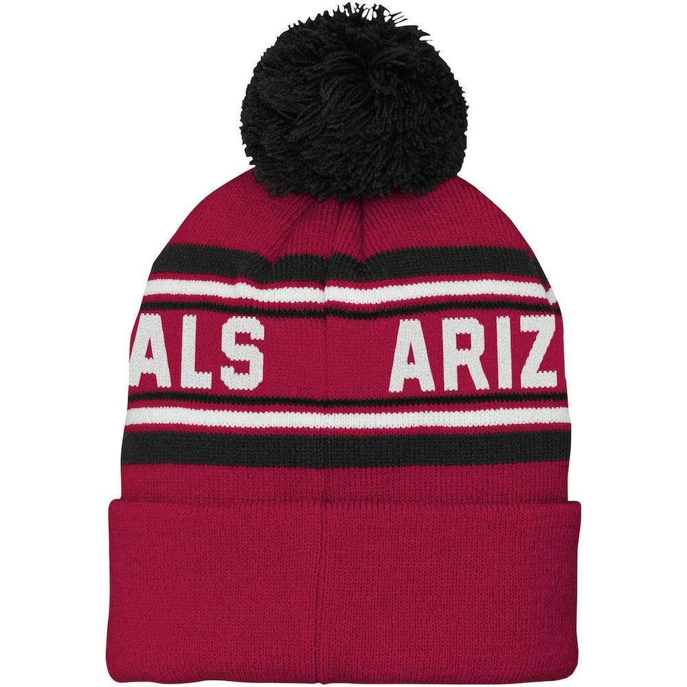 Arizona Cardinals Youth Jacquard Cuffed Knit Hat with Pom - Cardinal cheap