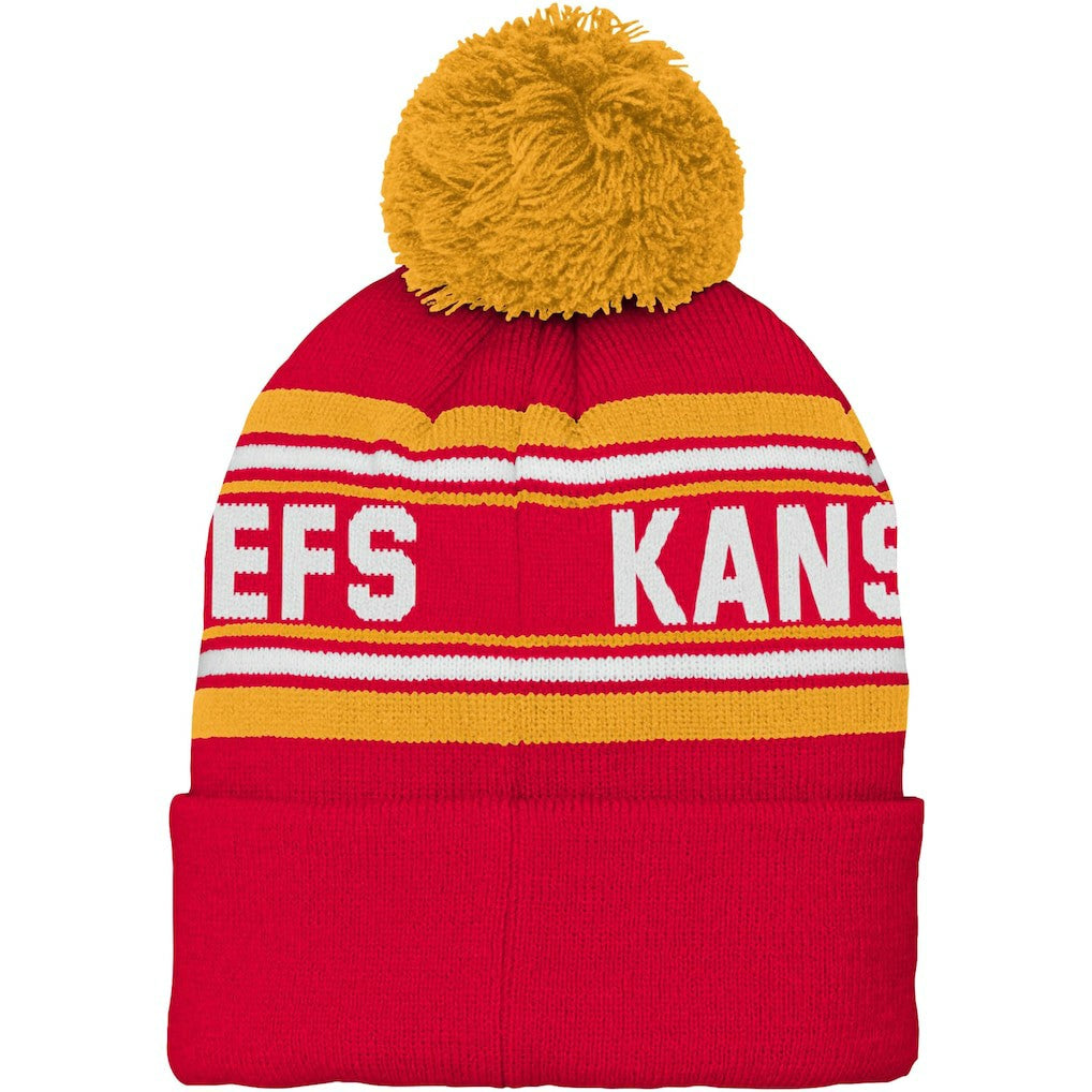 Kansas City Chiefs Preschool Jacquard Cuffed Knit Hat with Pom - Red outlet