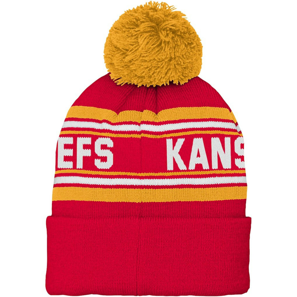 Kansas City Chiefs Preschool Jacquard Cuffed Knit Hat with Pom - Red outlet