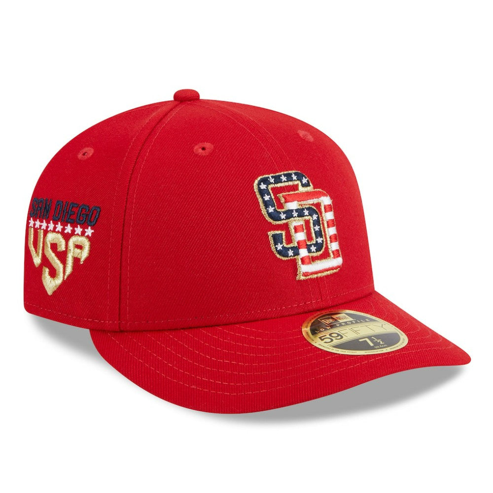 San Diego Padres 2023 Fourth of July Low Profile 59FIFTY Fitted Hat - Red | New Era