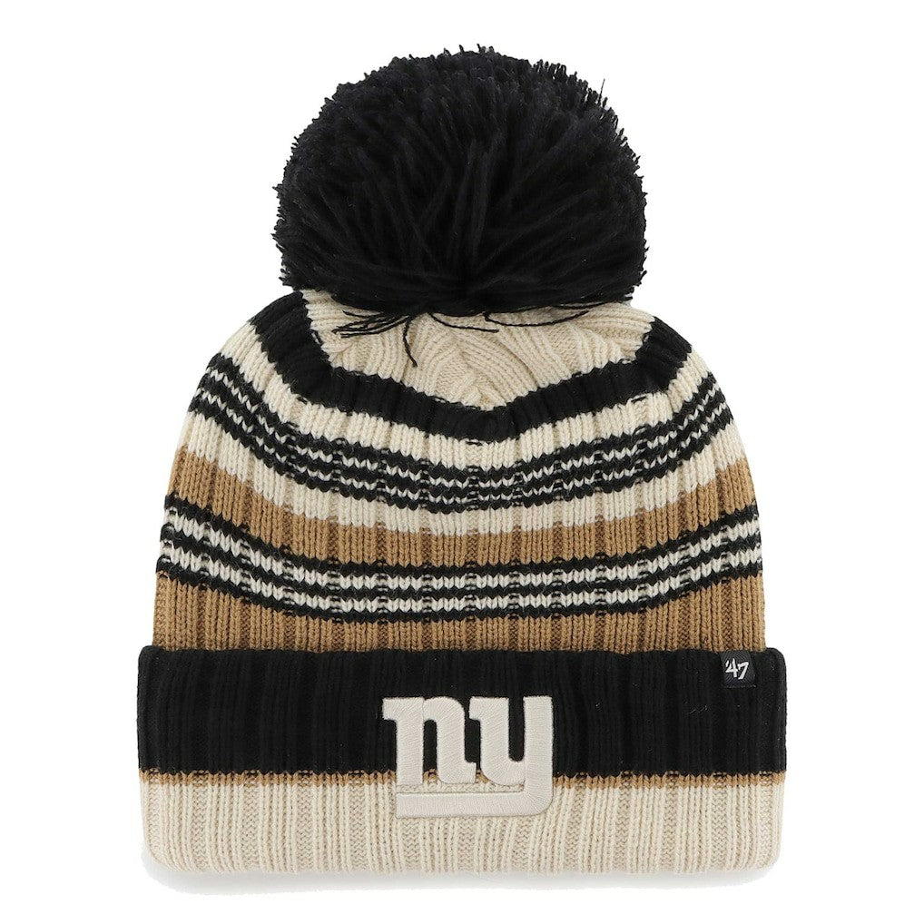 New York Giants '47 Women's Barista Cuffed Knit Hat with Pom - Natural sale