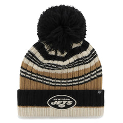 New York Jets '47 Women's Barista Cuffed Knit Hat with Pom - Natural on sale