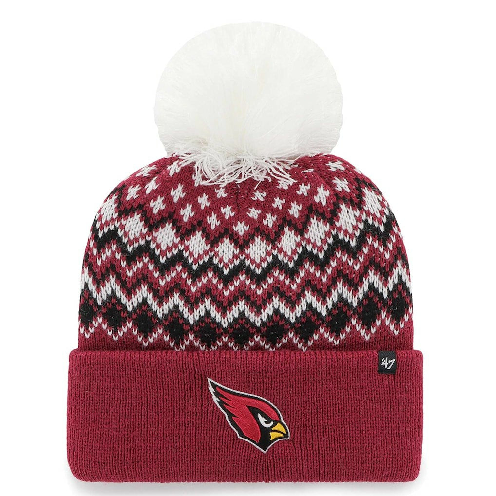 Arizona Cardinals '47 Women's Elsa Cuffed Knit Hat with Pom - Cardinal cheap