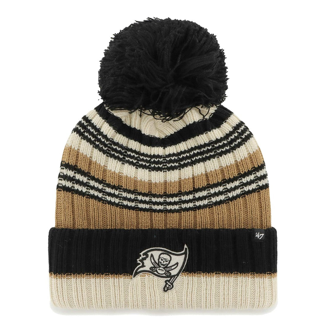 Tampa Bay Buccaneers '47 Women's Barista Cuffed Knit Hat with Pom - Natural for sale