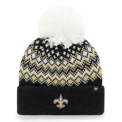 New Orleans Saints '47 Women's Elsa Cuffed Knit Hat with Pom - Black online