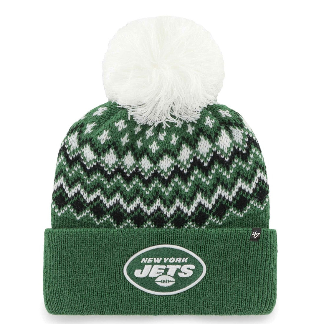 New York Jets '47 Women's Elsa Cuffed Knit Hat with Pom - Green discount
