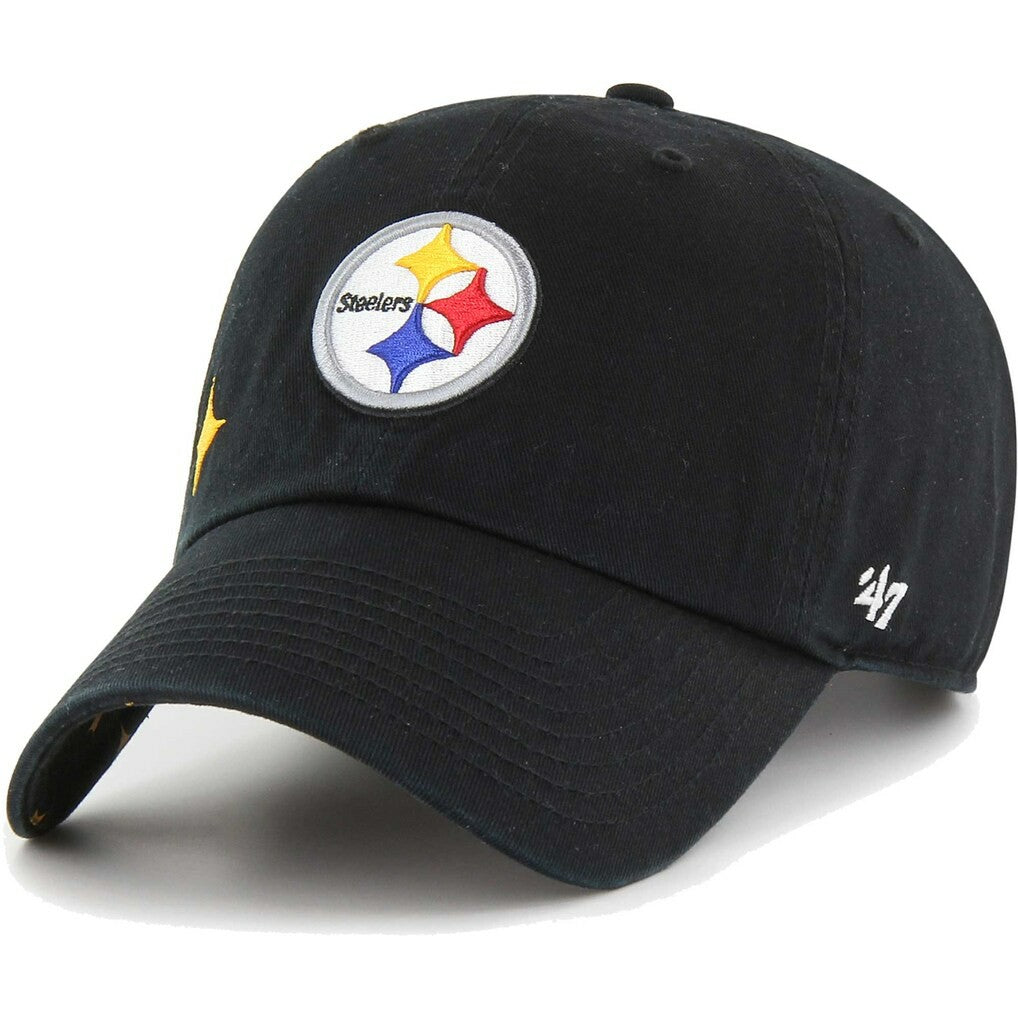 Pittsburgh Steelers '47 Women's Confetti Icon Clean Up Adjustable Hat - Black discount