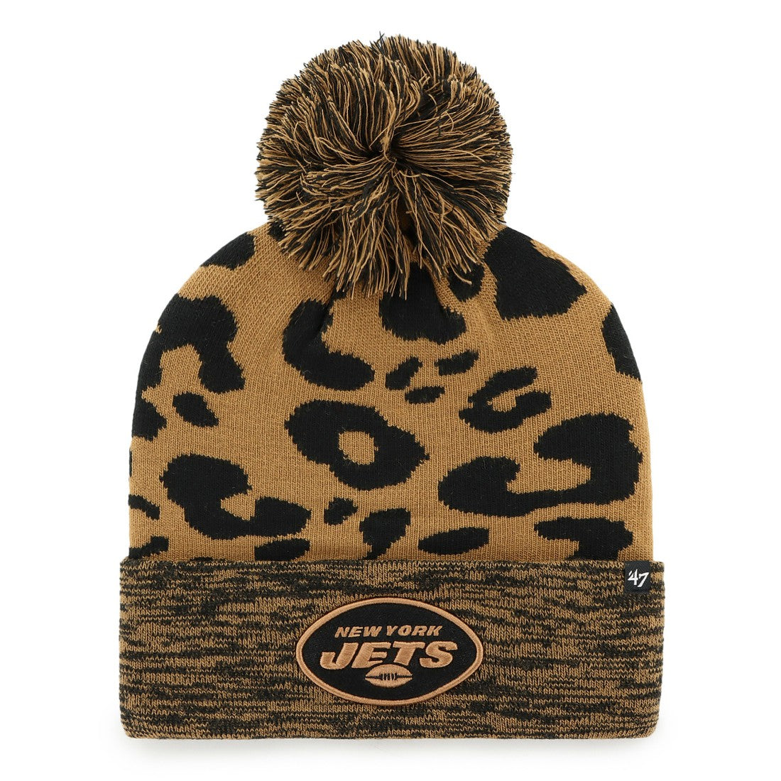 New York Jets '47 Women's Rosette Cuffed Knit Hat with Pom - Brown online