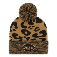 New York Jets '47 Women's Rosette Cuffed Knit Hat with Pom - Brown online