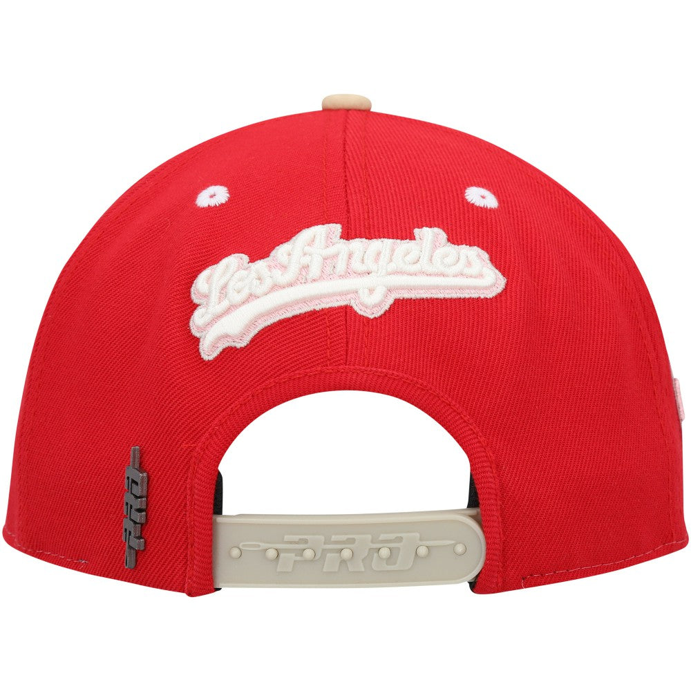Los Angeles Dodgers Pro Standard Strawberry Ice Cream Drip Snapback Hat - White/Red