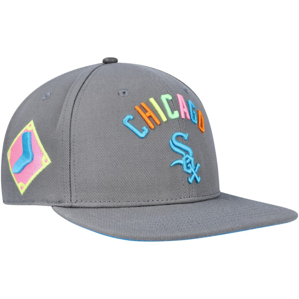 Chicago White Sox Pro Standard Washed Neon Snapback Hat - Gray