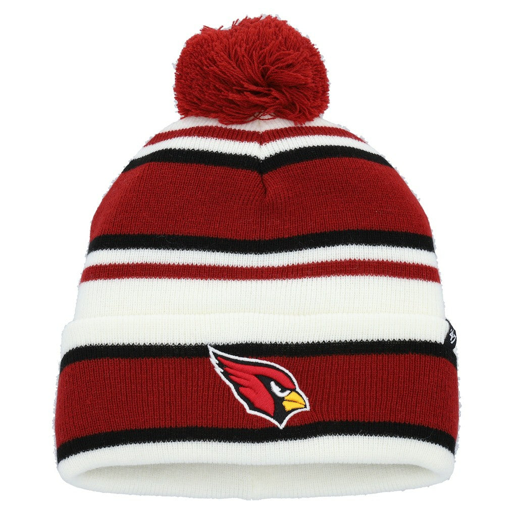 Arizona Cardinals '47 Youth Stripling Cuffed Knit Hat with Pom - White discount