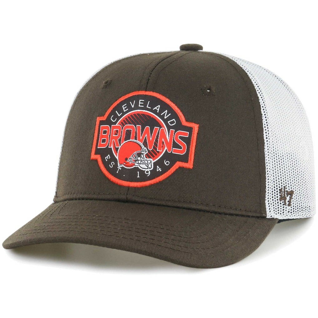 Cleveland Browns '47 Youth Scramble Adjustable Trucker Hat - Brown/White for sale