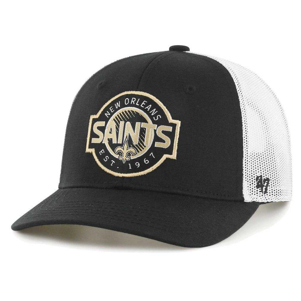 New Orleans Saints '47 Youth Scramble Adjustable Trucker Hat - Black/White discount