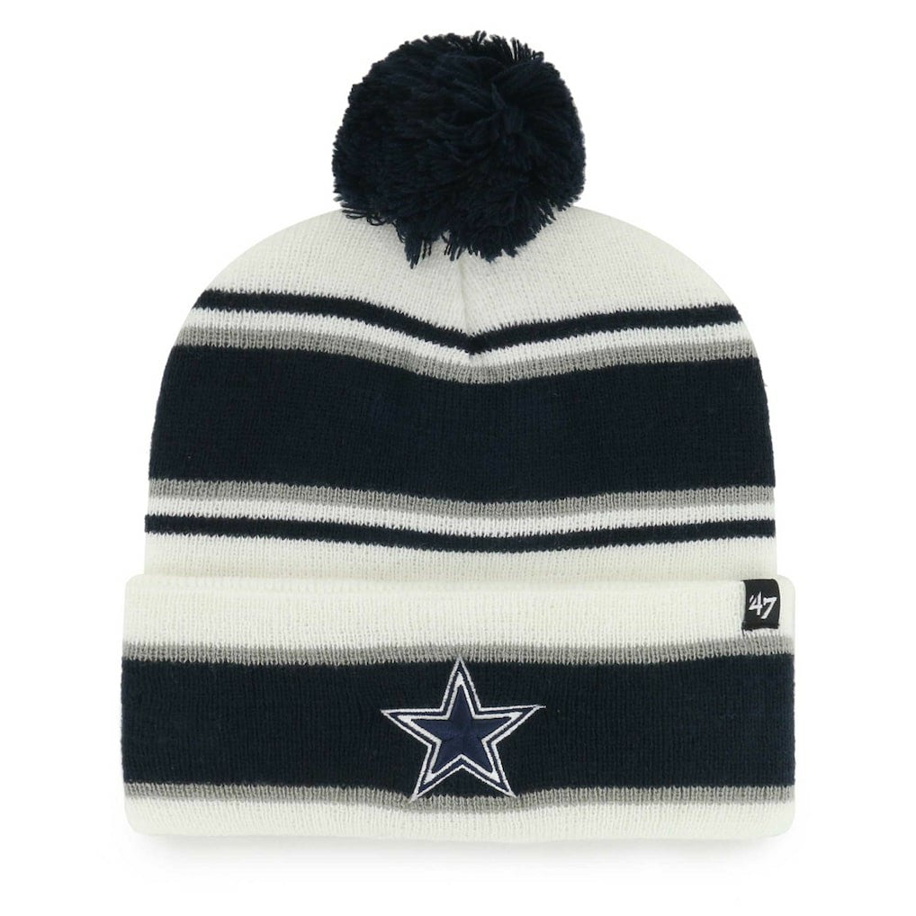 Dallas Cowboys '47 Youth Stripling Cuffed Knit Hat with Pom - White cheap