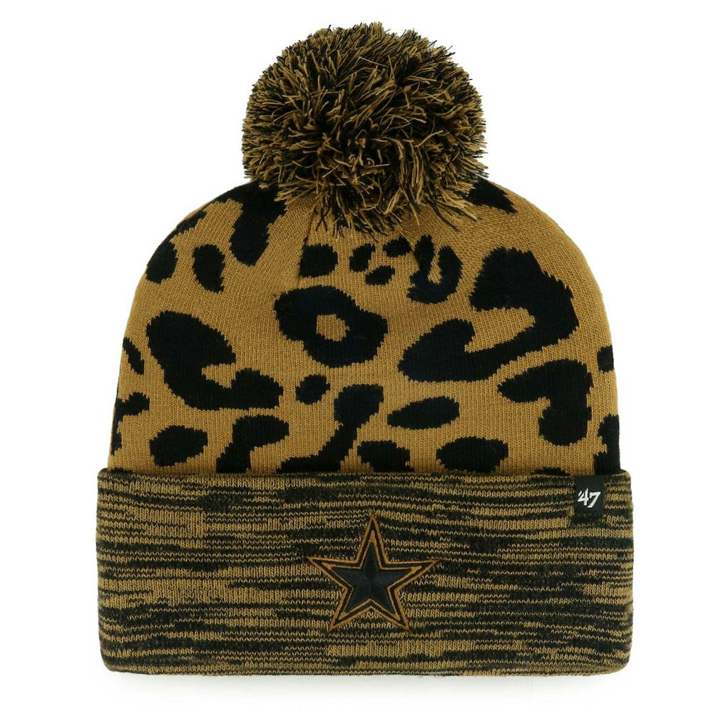 Dallas Cowboys '47 Women's Rosette Cuffed Knit Hat with Pom - Tan on sale