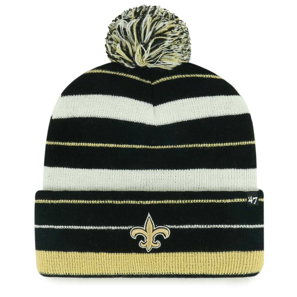New Orleans Saints '47 Powerline Cuffed Knit Hat with Pom - Black on sale