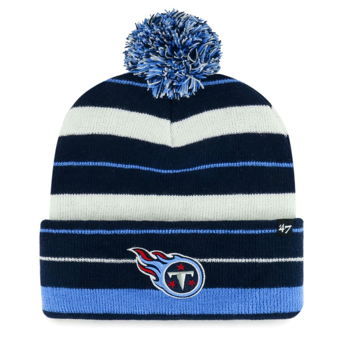 Tennessee Titans '47 Powerline Cuffed Knit Hat with Pom - Navy online