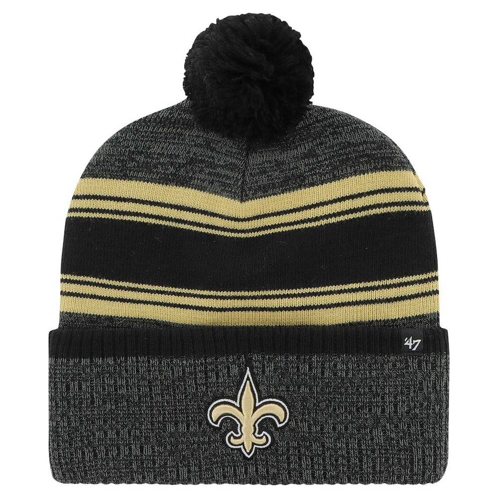 New Orleans Saints '47 Fadeout Cuffed Knit Hat with Pom - Black on sale