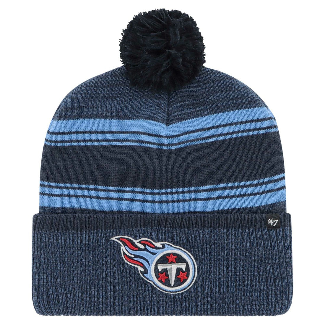Tennessee Titans '47 Fadeout Cuffed Knit Hat with Pom - Navy sale