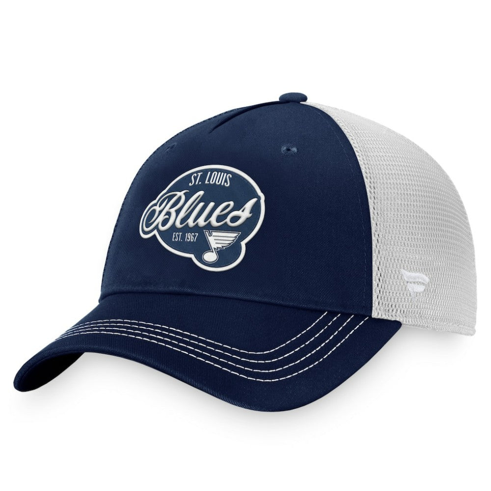 St. Louis Blues Fanatics Women's Fundamental Trucker Adjustable Hat Navy/White