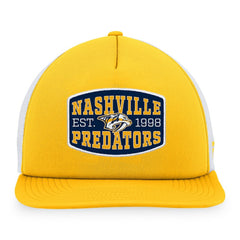 Nashville Predators Fanatics Foam Front Patch Trucker Snapback Hat Gold/White