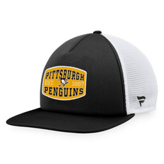 Pittsburgh Penguins Fanatics Foam Front Patch Trucker Snapback Hat Black/White