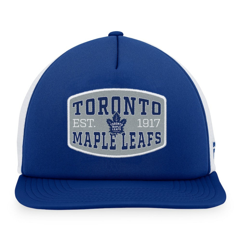 Toronto Maple Leafs Fanatics Foam Front Patch Trucker Snapback Hat Blue/White
