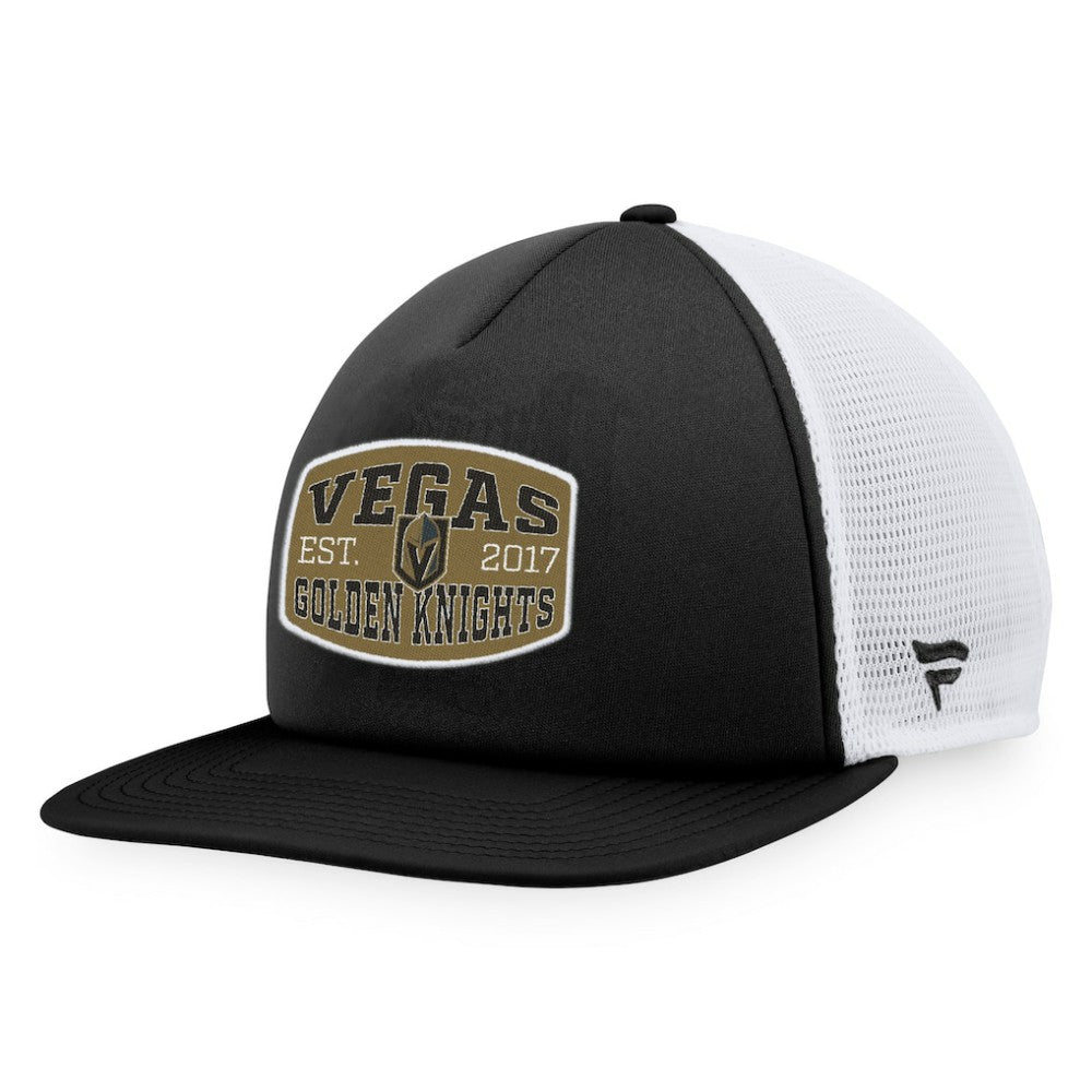 Vegas Golden Knights Fanatics Foam Front Patch Trucker Snapback Hat Black/White