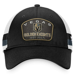 Vegas Golden Knights Fanatics Fundamental Striped Trucker Adjustable Hat Black/White