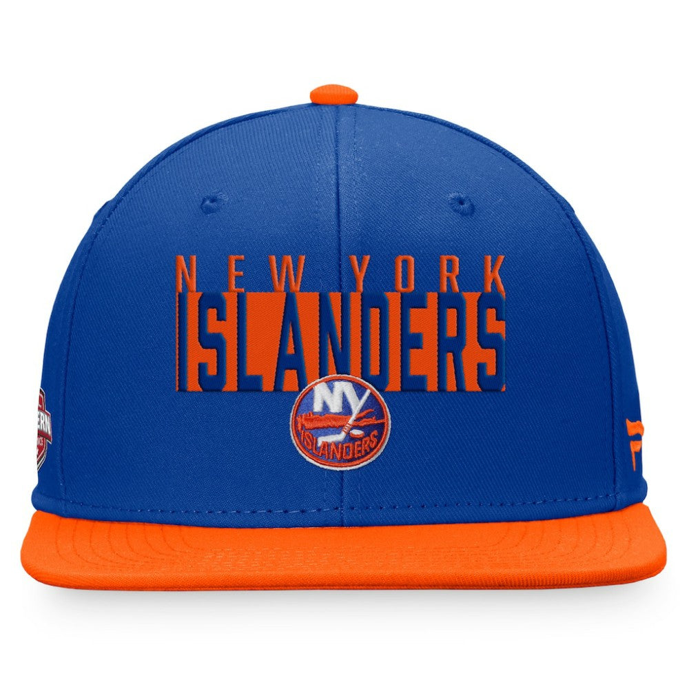 New York Islanders Fanatics Fundamental Colorblocked Snapback Hat Royal/Orange