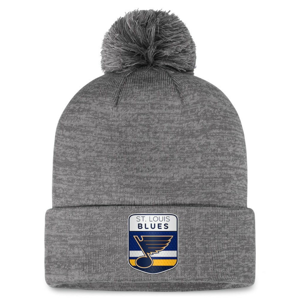 St. Louis Blues Fanatics Authentic Pro Home Ice Cuffed Knit Hat with Pom Gray
