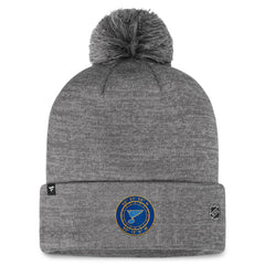 St. Louis Blues Fanatics Authentic Pro Home Ice Cuffed Knit Hat with Pom Gray