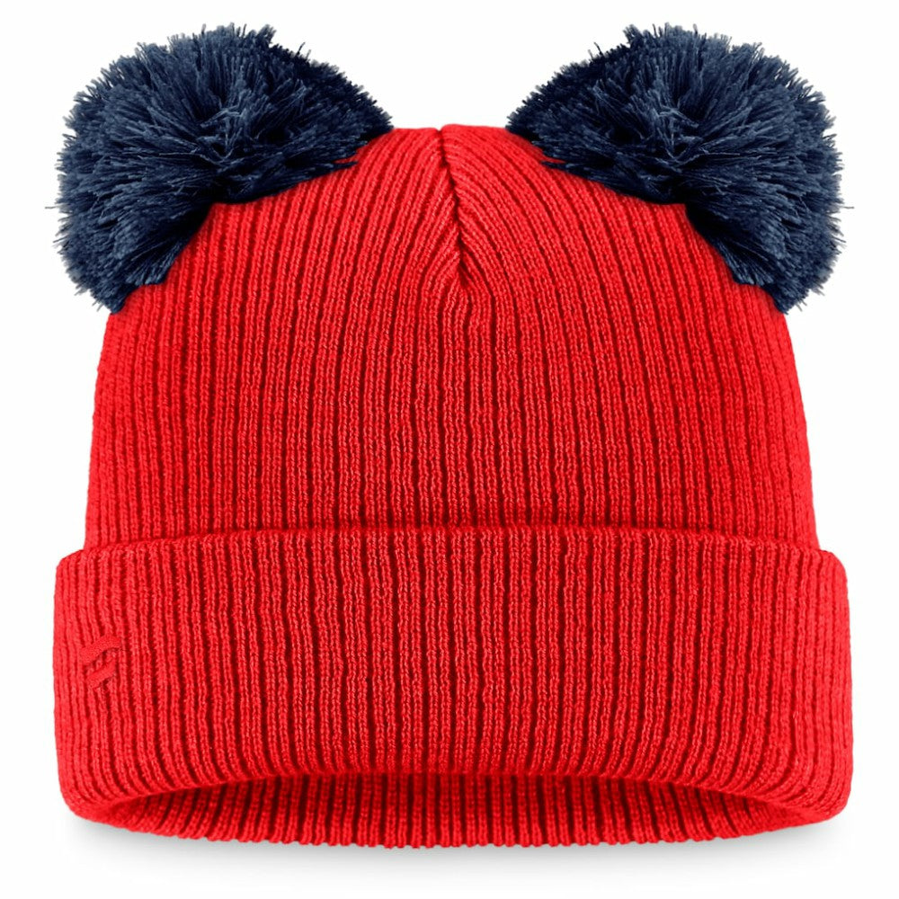 Washington Nationals Women's Double Pom Cuffed Knit Hat - Red/Navy