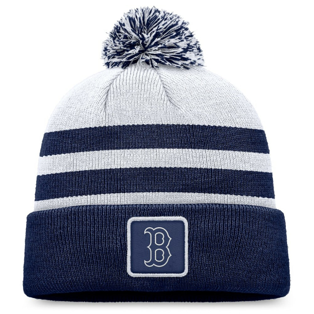 Boston Red Sox Cuffed Knit Hat with Pom - Gray