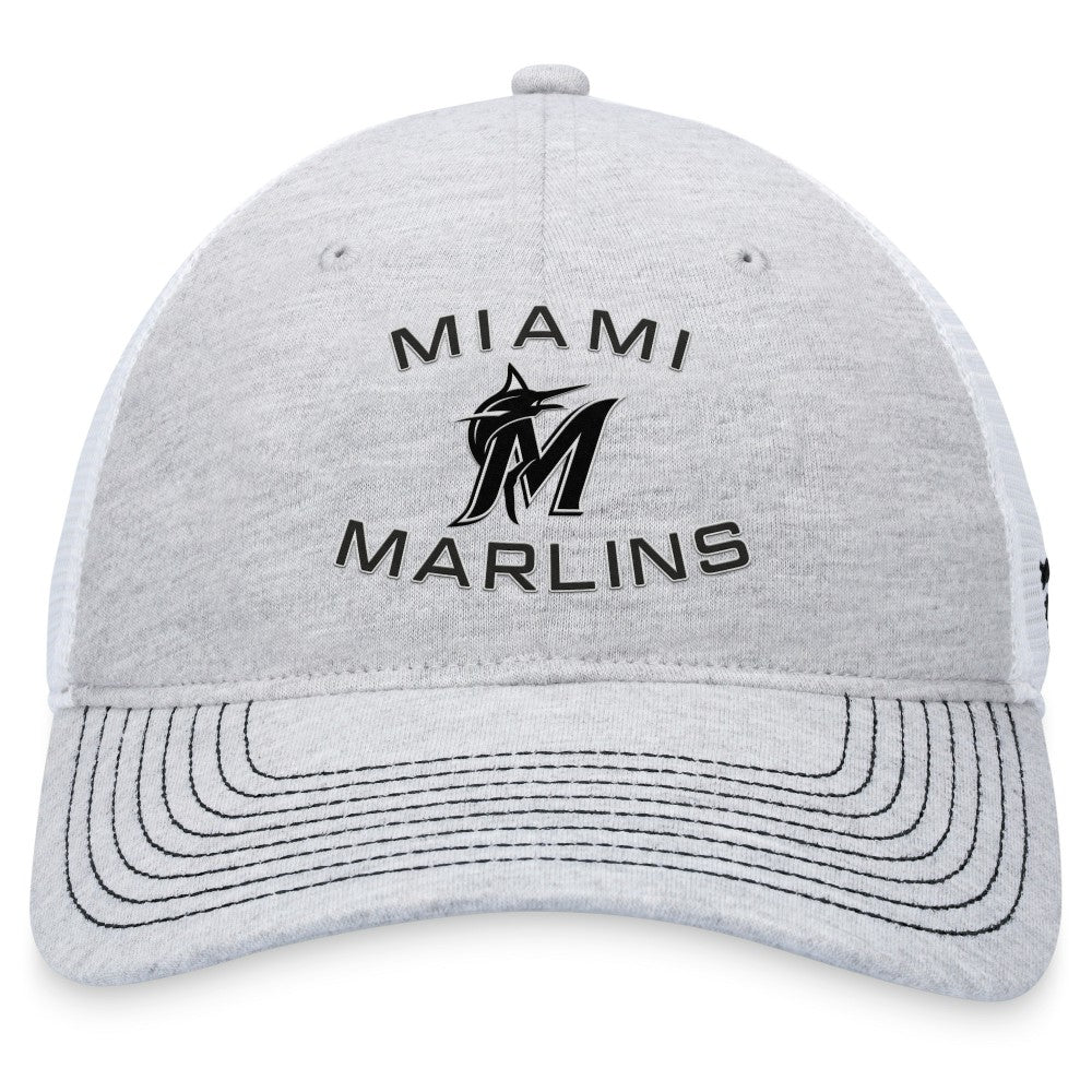 Miami Marlins Trucker Adjustable Hat - Gray