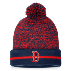 Boston Red Sox Space-Dye Cuffed Knit Hat with Pom - Navy/Red