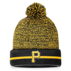 Pittsburgh Pirates Space-Dye Cuffed Knit Hat with Pom - Black/Gold