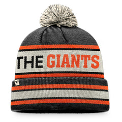 San Francisco Giants Hometown Slogan Cuffed Knit Hat with Pom - Black/Natural