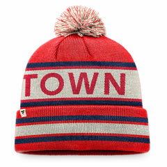 Washington Nationals Hometown Slogan Cuffed Knit Hat with Pom - Red/Natural