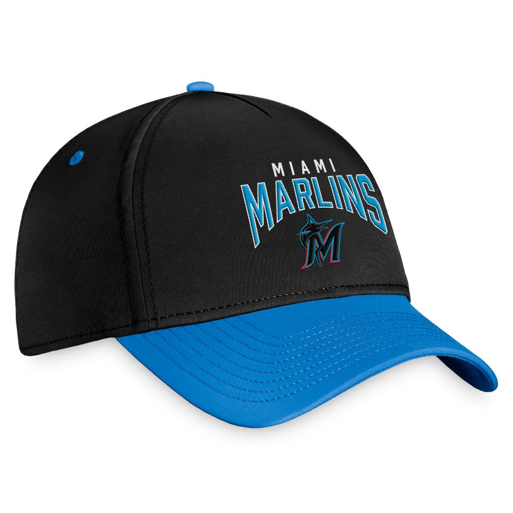 Miami Marlins Stacked Logo Flex Hat - Black/Blue