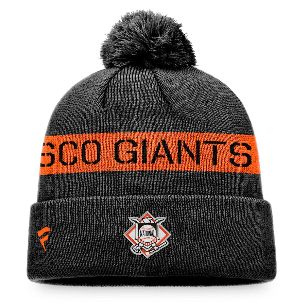 San Francisco Giants League Logo Cuffed Knit Hat with Pom - Black/Orange