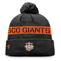 San Francisco Giants League Logo Cuffed Knit Hat with Pom - Black/Orange