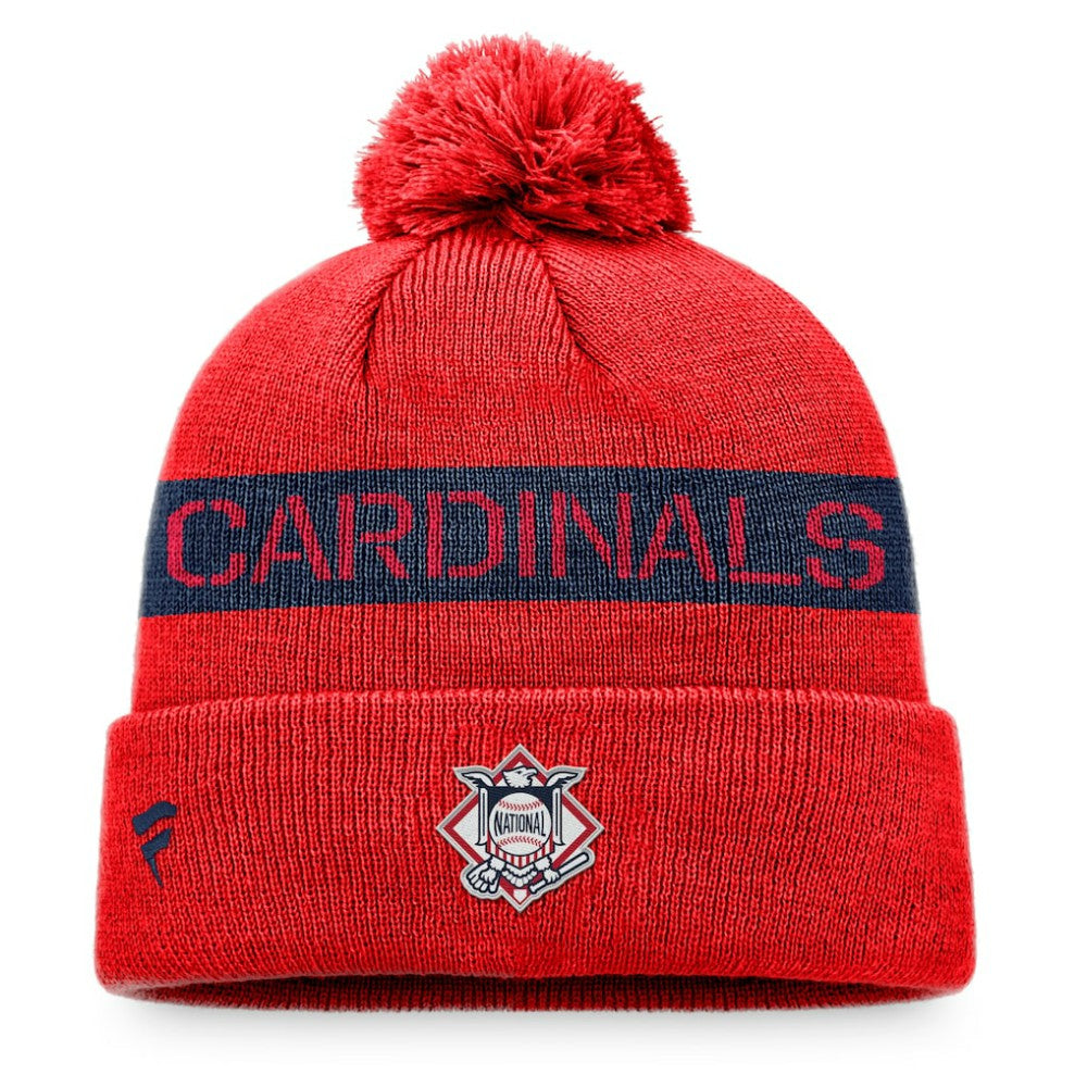 St. Louis Cardinals League Logo Cuffed Knit Hat with Pom - Red/Navy