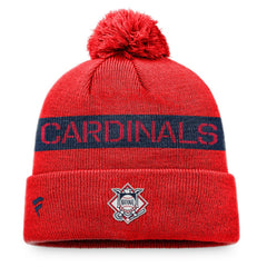 St. Louis Cardinals League Logo Cuffed Knit Hat with Pom - Red/Navy