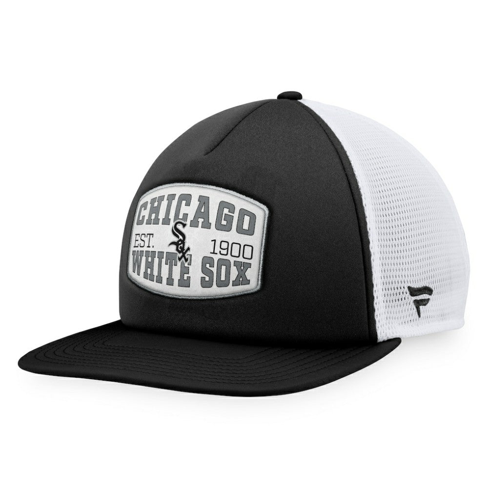 Chicago White Sox Foam Front Patch Trucker Snapback Hat - Black