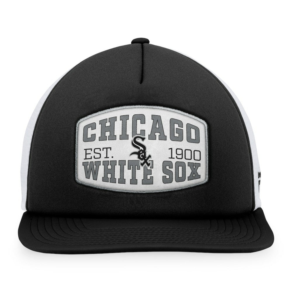Chicago White Sox Foam Front Patch Trucker Snapback Hat - Black